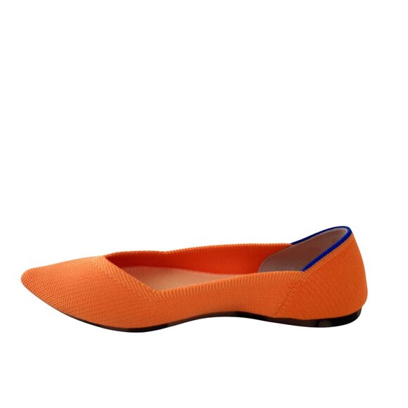 Rothy's The Point Tangerine Orange Ballet Flats Shoes - Picture 6 of 8